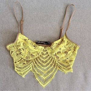 For Love and Lemons Yellow Bralette, Size Small